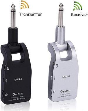 24GHZ Wireless Guitar System Builtin Rechargeable Lithium Battery Digital Transmitter Receiver for Electric Guitar Bass Black
