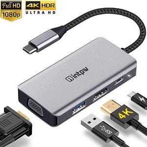 USB C to VGA Adapter USBC to HDMI 4K Multiport Adapter for MacBook ProMacBook Airipad ProDell XPSNintendo Switch with Thunderbolt 3 Port