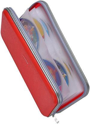 72 Capacity Heavy Duty CD DVD Blu-ray Media Case Storage Holder Organizer Wallet (Red)
