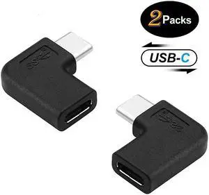 C Angle Adapter 2 Pack 90 Degree C Type C Male to Female Adapter Right Left Angled C 31 TypeC Extension for Laptop Tablet C 90 Deg LeftRight Black C Angle Adapter 2 Pack 90 Degree C Type C Male to Female Adapter Right Left Angled C 31 TypeC Extension for Laptop Tablet C 90 Deg LeftRight Black