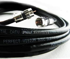 20ft  Solid Copper UL cm CL2 Rated for in Wall Installation 3ghz 75 Ohm Coaxial Rg6 Directv Dish Network Digital Cable Tv Video Cable with PPC Compression Rg6 Fittings