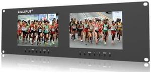 RM7024 Dual 7 3RU Rack Monitors 800X480 with Dual 7 Screens and Dual Dual VGA Video DVI inoutputs Official Seller VIVITEQ