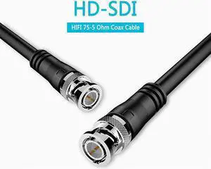 SDI Cable 25ft  HDSDI Cable 3G 75 Ohm Coax Cable 755 BNC to BNC Cable Copper Connectors Anti Oxidant 1080P for Video Security Camera CCTV Systems