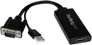 com VGA to HDMI Adapter with USB Audio VGA to HDMI Converter for Your Laptop PC to HDTV AV to HDMI Connector VGA2HDU