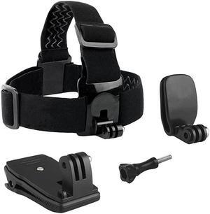 Head amp Backpack Mount Bundle Compatible with GoPro Hero 87 6 5 Black Session Hero 4 Black Silver Hero+ LCD 3+ 3 DJI Osmo Action Head StrapHat Quick ClipBackpack Clip Mount