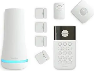 8 Piece Wireless Home Security System - Optional 24/7 Professional Monitoring - No Contract - Compatible with Alexa and Google Assistant , White