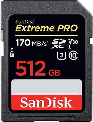512GB Extreme PRO SDXC UHSI Card C10 U3 V30 4K UHD SD Card SDSDXXY512GGN4IN