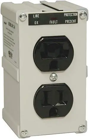 Isobar 2 Outlet Surge Protector Power Strip Direct Plug In Metal Lifetime Limited Warranty Dollar 10000 Insurance ISOBLOK20 White