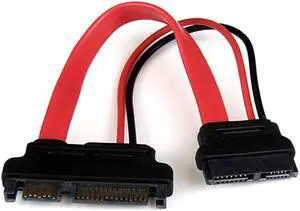 com 6in Slimline SATA to SATA Adapter with Power Slim SATA F to SATA M Slimline Serial ATA to SATA SLSATAADAP6