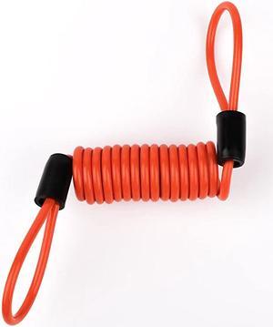 Lock Reminder Cable Bike Motorcycle Alarm Safety Lanyard Spring Coil Wire SPC001 Orange