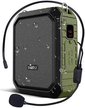 WinBridge Voice Amplifier Microphone Headset Wired Loudspeaker Voice Changer Megaphone Portable Microphone Mini Amp Pa System for Teachers Parkinsons Outdoors Waterproof 18W