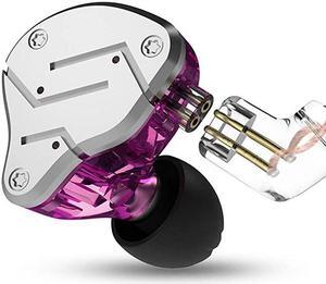 ZSN in Ear Earphone 1BA 1DD Stereo High Fidelity Earphone, Earbuds High Resolution in Ear Monitor Headphone with Detachable 0.75mm 2 pin Cable (Purple, NO Mic)