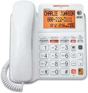 CL4940 Corded Standard Phone with Answering System and Backlit Display White