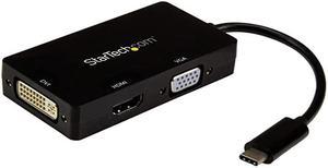 com 4K USB C to HDMI VGA DVI Multi Port Video Display Adapter for Mac Windows Laptop Monitor CDPVGDVHDBP