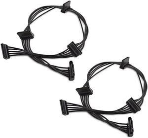 2Pack 15 Pin SATA to 4 SATA Power Splitter 18 Inches