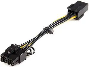 PCI Express 6 pin to 8 pin Power Adapter Cable Power cable 6 pin PCIe power F to 8 pin PCIe power M 61 in yellow PCIEX68ADAPBlack Yellow