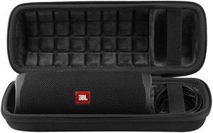 Hard Travel Case Replacement for JBL FLIP 5 Waterproof Portable Bluetooth Speaker Black Case + Inside Black