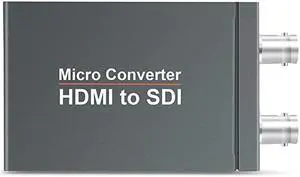 Micro Converter HDMI to SDI with Power,HDMI in to Two SDI Output Mini 3G HD SD-SDI Video Converter Adapter with Audio Embedder,Support 1080P 60Hz,Auto Format Detection for Camera(HDMI to SDI)