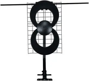 Direct ClearStream 2V TV Antenna 60+ Mile Range UHFVHF Multidirectional Indoor Attic Outdoor Mast wPivoting BaseHardware Adjustable Clamp Sealing Pads 4K Ready Black C2VCJM