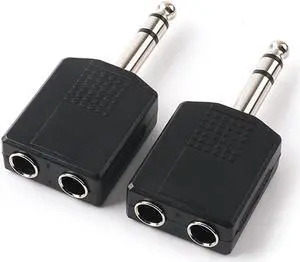 635mm 14 Inch Male TRS to Two 635mm 14 Inch Female Audio Heads 65mm OneTwo Stereo Interconnect Audio Adapter 2Pack 635mm M2x635mm FTRS