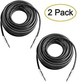 2Pcs 25 Feet Professional 14 to 14 Speaker Cables Pair 50 ft 12 Gauge 14 Male Inch Audio Amplifier Connection Heavy Duty Cord Wire 25ft