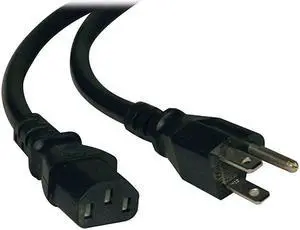 Heavy Duty Computer Power Cord 15A 14AWG NEMA 515P to IEC320C13 12ft P007012 Black