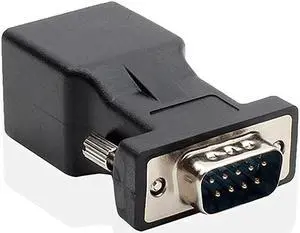 DB9 RS232 COM Male Port to RJ45 Female Connector Card DB9 Serial Port Extender to LAN CAT5 CAT6 RJ45 Network Ethernet Cable Adapter