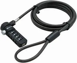 Black Notebook/Laptop Combination Lock Security Cable