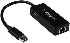 com USB 30 Ethernet Adapter USB 30 Network Adapter NIC with USB Port USB to RJ45 USB Passthrough USB31000SPTB