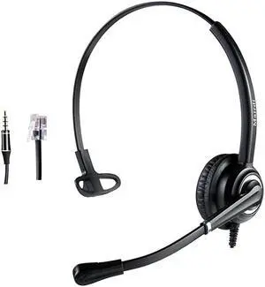Headset with RJ9 Jack 35mm Connectors for Landline Deskphone Cell Phone PC Laptop Office Headset for Cisco IP Phone Call Center Office Work for Cisco 7941 7965 6941 7861 8811 8961