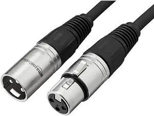 Basics XLR Male to Female Microphone Cable 6 Feet Black