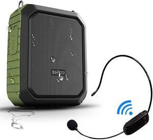 Wireless Bluetooth Waterproof Voice Amplifier Portable Headset Microphone with Speaker Small Personal Microphone for Teachers, Outdoors