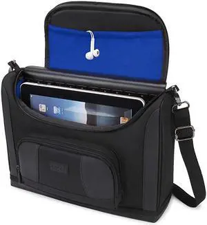 Tablet Bag Compatible with 11 inch iPad Pro and 105 inch iPad Air Compact Messenger Bag with Durable Exterior Shell Soft Adjustable Interior Fits Smart Keyboard Pencil Charger Blue