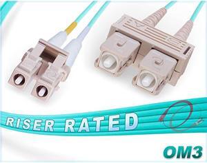 95M OM3 LC SC Fiber Patch Cable | 10Gb Duplex 50125 LC to SC Multimode Jumper 95 Meter 31168ft | Length Options 05M300M | 1g 10g 40g dx mm 10gbase sfp+ aqua lommf ofnr lcsc