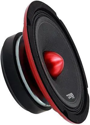PROX64BMSL Slim Loudspeaker 65 Midrange Red Aluminum Bullet 500W Max 250W RMS 4 Ohms Premium Quality Audio Door Speakers for Car or Truck Stereo Sound System 1 Speaker