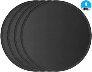 4 Pack Computer Mouse Pad with NonSlip Rubber Base PremiumTextured Mousepads Bulk with Stitched Edges Mouse Pads Pack for Computers Laptop PC Office Home 79x79 inches 3mm Black