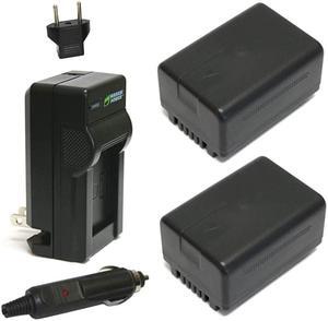 Battery 2Pack and Charger for Panasonic VWVBT190
