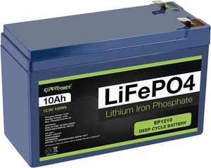 ExpertPower 12V 10Ah Lithium LiFePO4 Deep Cycle Rechargeable Battery | 2500-7000 Life Cycles & 10-Year Lifetime | Built-in BMS