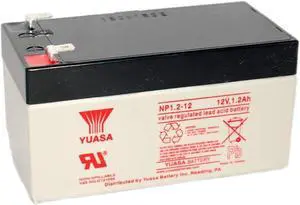 Yuasa NP1.2-12 12V/1.2AH Sealed Lead Acid Battery with F1 Terminal