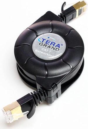 Premium Cat-7 10 Gigabit Ethernet Retractable Cable for Modem Router LAN Network Playstation Xbox, 1.5Meter (4.9 Ft.) in Retail Package