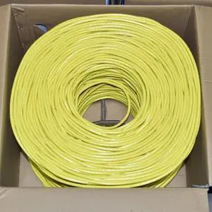 Premiertek 1000Ft Cat6 23AWG UTP Solid 4-Pairs Network Ethernet LAN Cable Bulk Yellow (CAT6-CCA-1KFT-Y)