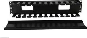 Raising Electronics 19 Inch 2U Rack Mount Cable Management Unit 12 Slots with Panel Plastic