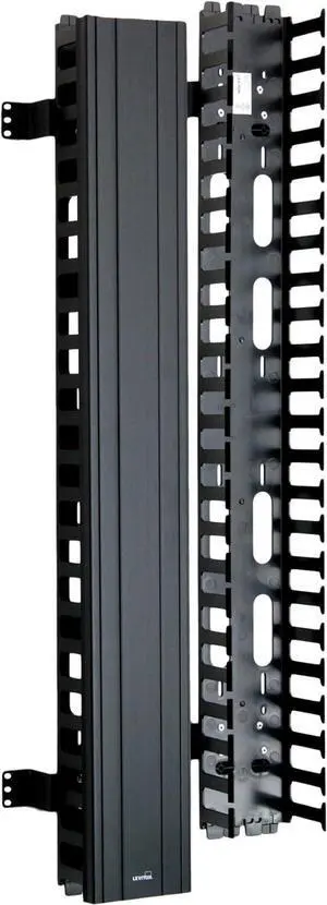 Vertical Front Only Cable Management, 5" Channel x 80" long, Snap-On Cover, 4980L-VFO, Black