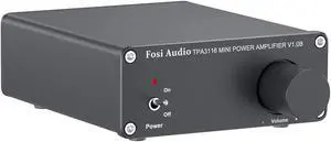 Good Product Outlet V1.0B 2 Channel Amplifier Stereo Audio Amp Mini Hi-Fi Class D Integrated TPA3116 Amp for Home Speakers 50W x 2 with 19V 4.74A Power Supply