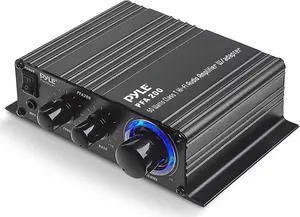 Good Product Outlet Home Mini Audio Amplifier - 60W Portable Dual Channel Surround Sound HiFi Stereo Receiver w/ 12V AC Adapter, AUX, MIC IN, Supports Smart Phone, iPhone, iPod, MP3 For 2-8ohm Speake