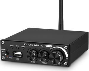 Douk Audio M1 PRO 320W Bluetooth Power Amplifier, 2 Channel Audio Amp, Wireless Receiver, for Home Stereo Speakers/Active Subwoofer, with Treble & Bass Control/U-Disk Music Player