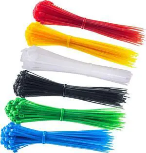 8 Inch Zip Ties (Tying Length 6.7) 120pcs Nylon Cable Ties 6 Multi-colors