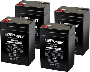 ExpertPower EXP645 (4 Pack) - 6V 4.5Ah / 20HR SLA Rechargeable 6V Battery for Ride on Toys, Emergency Light, Exit Sign Battery Replacement, Sealed Lead Acid 6 Volt Batteries with F1 Terminals ExpertPower EXP645 (4 Pack) - 6V 4.5Ah / 20HR SLA Rechargeable 6V Battery for Ride on Toys, Emergency Light, Exit Sign Battery Replacement, Sealed Lead Acid 6 Volt Batteries with F1 Terminals