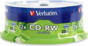 Verbatim CD-RW 700MB 2X-12X Rewritable Media Disc - 25 Pack Spindle