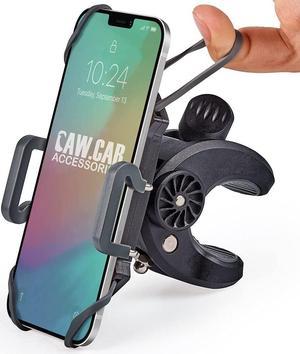 Bike & Motorcycle Phone Mount - For iPhone 14 (13, Xr, SE, Plus/Max), Samsung Galaxy S22 or any Cell Phone - Universal Handlebar Holder for ATV, Bicycle or Motorbike. +100 to Safeness & Comfort